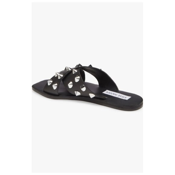 Steve Madden Spike Slide Sandal in Black/Silver - Picture 5 of 14